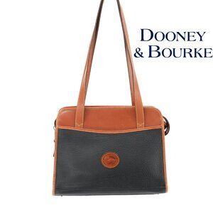 Dooney & Bourke Vintage Black and Tan 90s Purse All Weather Leather Shoulder Bag